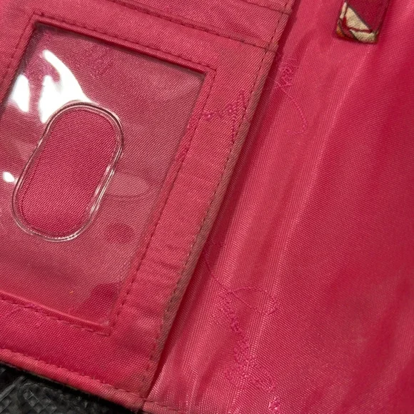 Vera Bradley Wristlet Purse Women's Red Pink Paisley ID Pocket Strap Wallet USED - Picture 8 of 11